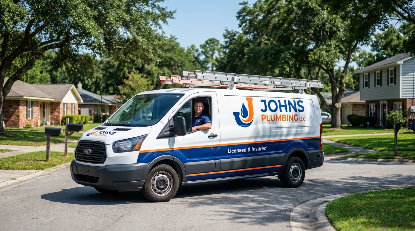 Johns Plumbing LLC service van in Rathdrum, ID