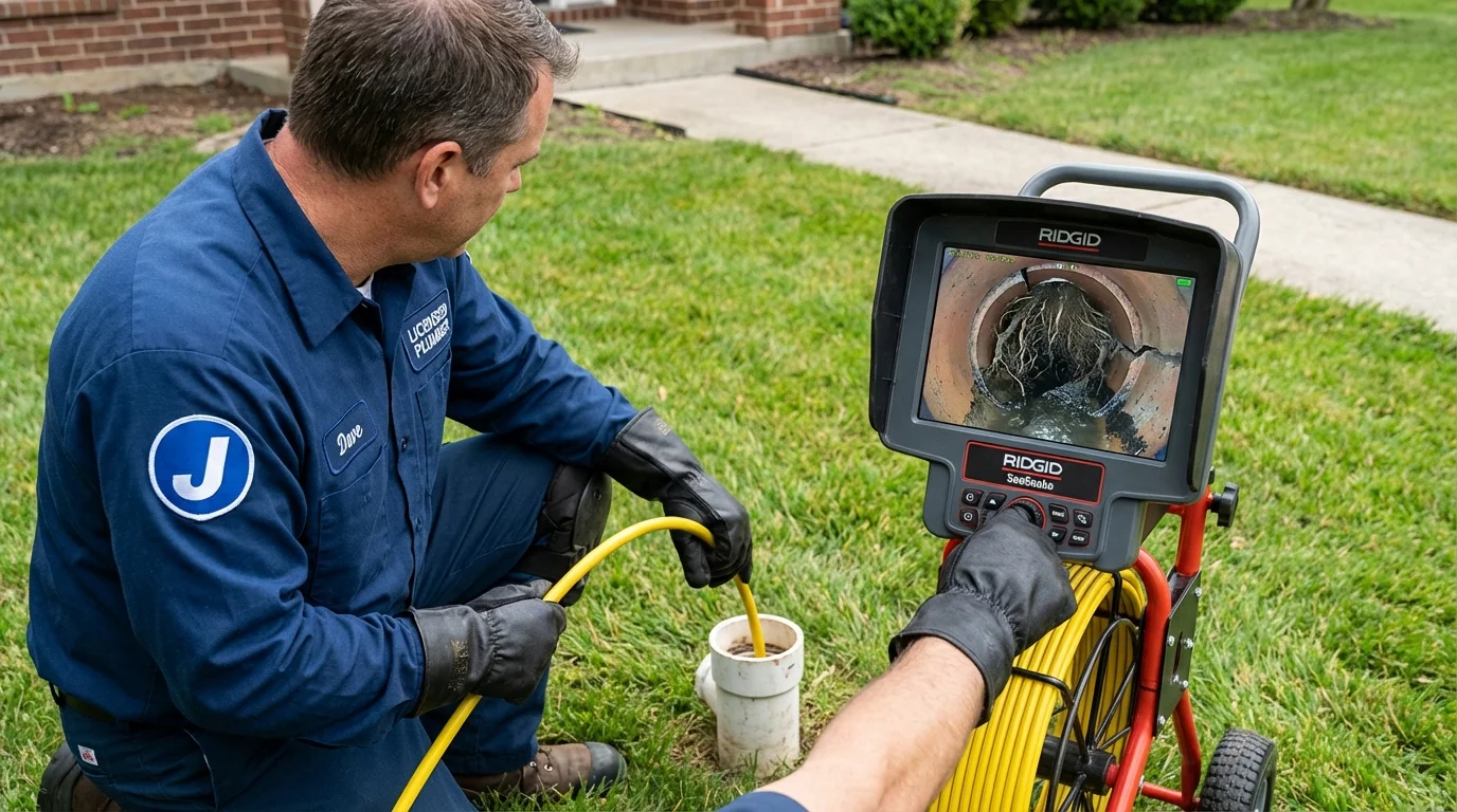 Sewer camera inspection being performed by Johns Plumbing LLC in Rathdrum