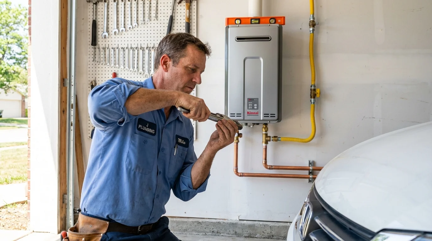 Tankless water heater installation by a Johns Plumbing LLC plumber in Rathdrum